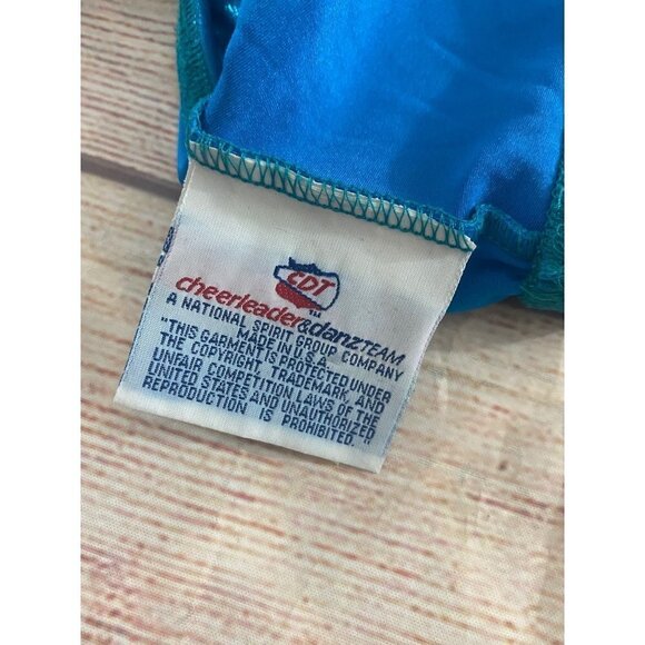 Cheerleader Danz Team Blue Shimmer Asymmentrical Cheer leading Top - Small - Picture 10 of 12